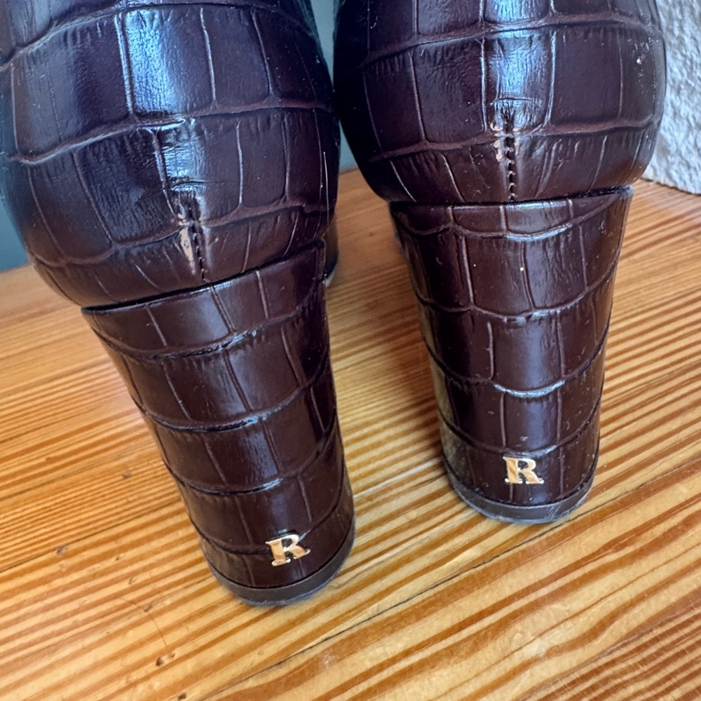 Rouje Loana chocolat croc tall boots - Picture 9 of 9